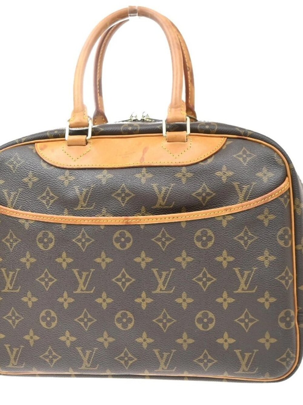 LOUIS VUITTON LV Logo Deauville Hand Bag Monogram Leather Brown M47270 80KD544